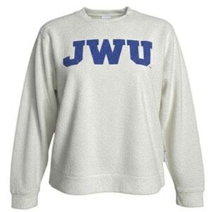Woolly Threads sweatshirt women's medium‎ relaxed fit ivory terrycloth JWC comfy